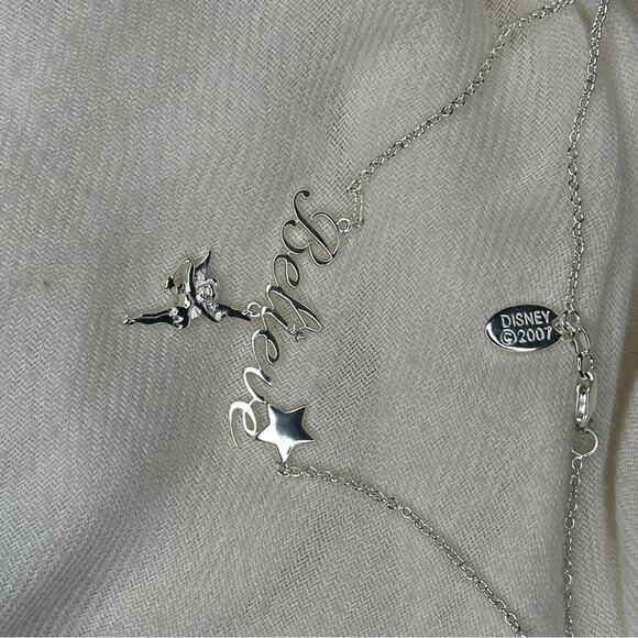 Disney Tinkerbell “Believe” Pendant – Sterling Silver Necklace with Chain - Picture 16 of 16